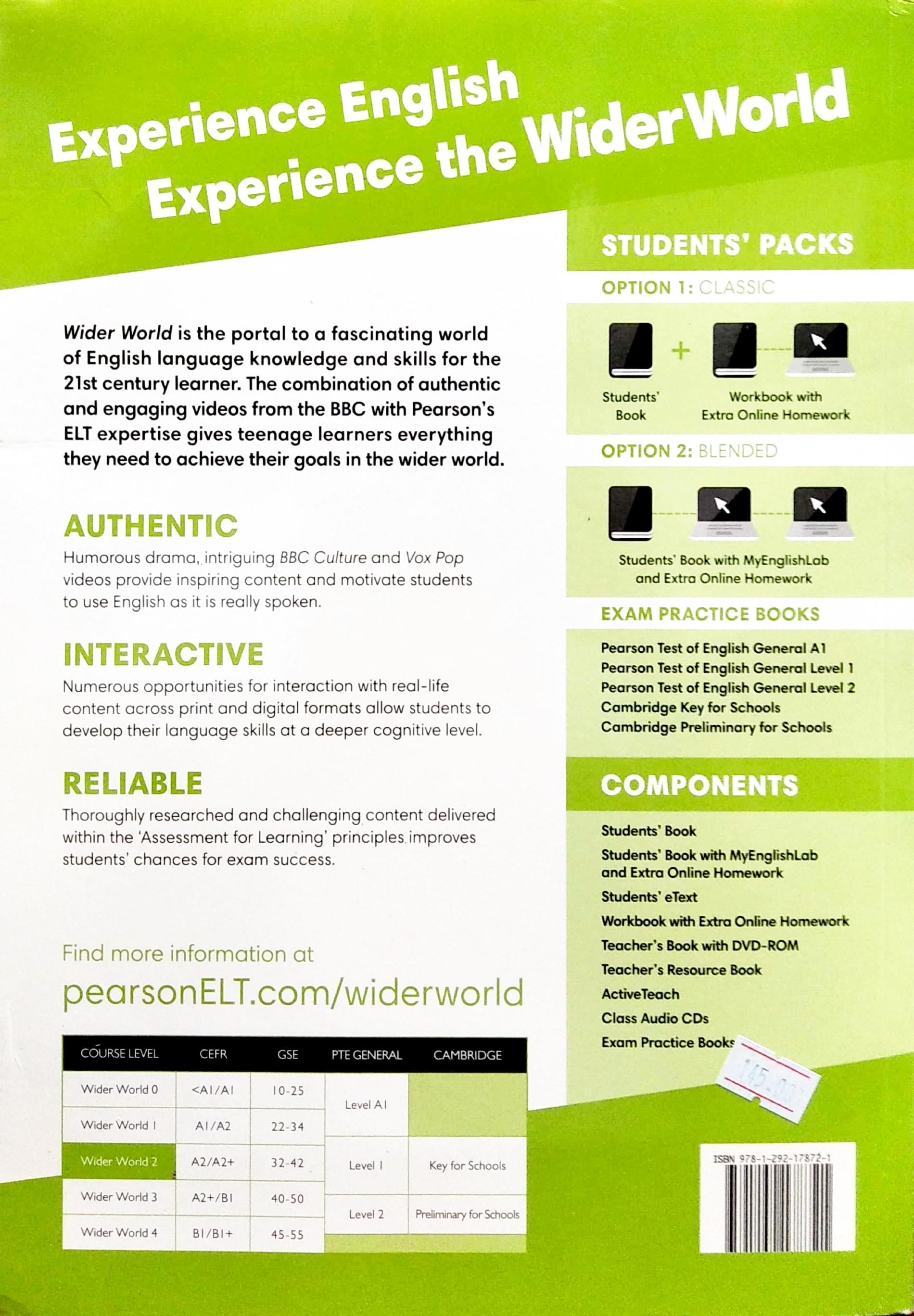 Wider World 2 Workbook With Extra Online Homework Pack
