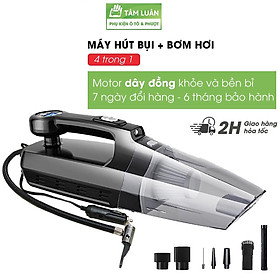 Máy hút bụi kèm máy bơm lốp ô tô máy bơm lốp ô tô 12V có đèn pin