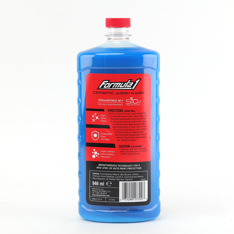 Dung Dịch Rửa Xe Ceramic SiO2 FORMULA 1 617700 946ml 2 Trong 1 Rửa & Phủ Bóng Chống Tia UV - Nhập Khẩu Chính Hãng