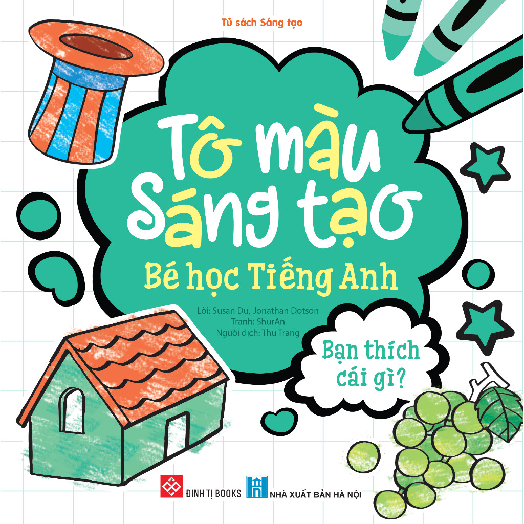 Sách - Tô màu sáng tạo Bé học tiếng anh - Trọn bộ 6 cuốn dành cho bé 3 - 6 tuổi - Đinh Tị Books