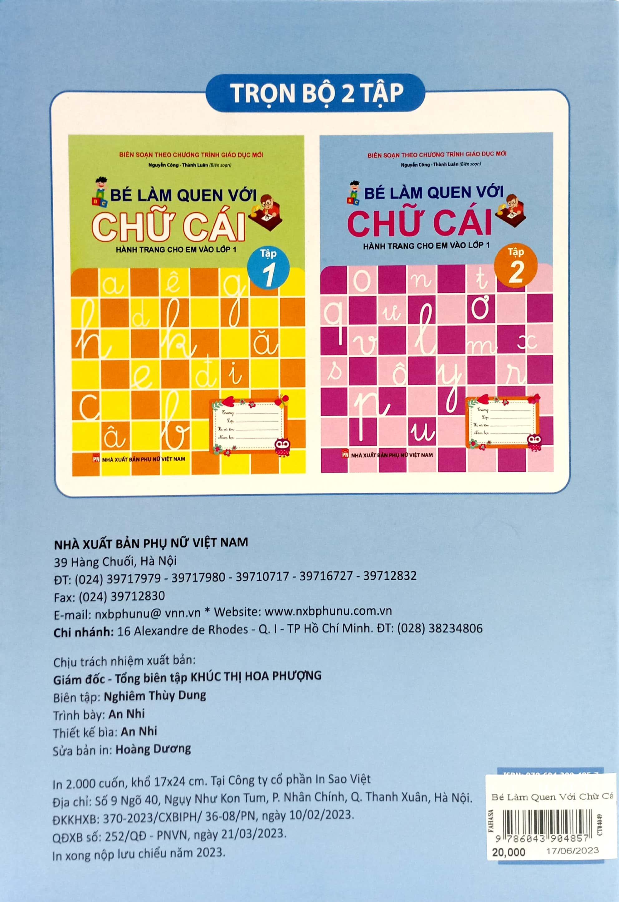 Bé Làm Quen Với Chữ Cái - Hành Trang Cho Em Vào Lớp 1 - Tập 2 (Tái Bản 2023)