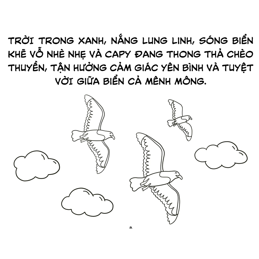 Sách Tô Màu Chữa Lành - Hành Trình Bí Mật Của Capybara - Khám Phá Xuyên Đại Dương Của Capybara - VT