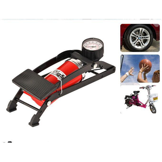 Dụng cụ bơm hơi bánh xe đạp chân đa năng mini tiện dụng dùng cho xe đạp, xe máy