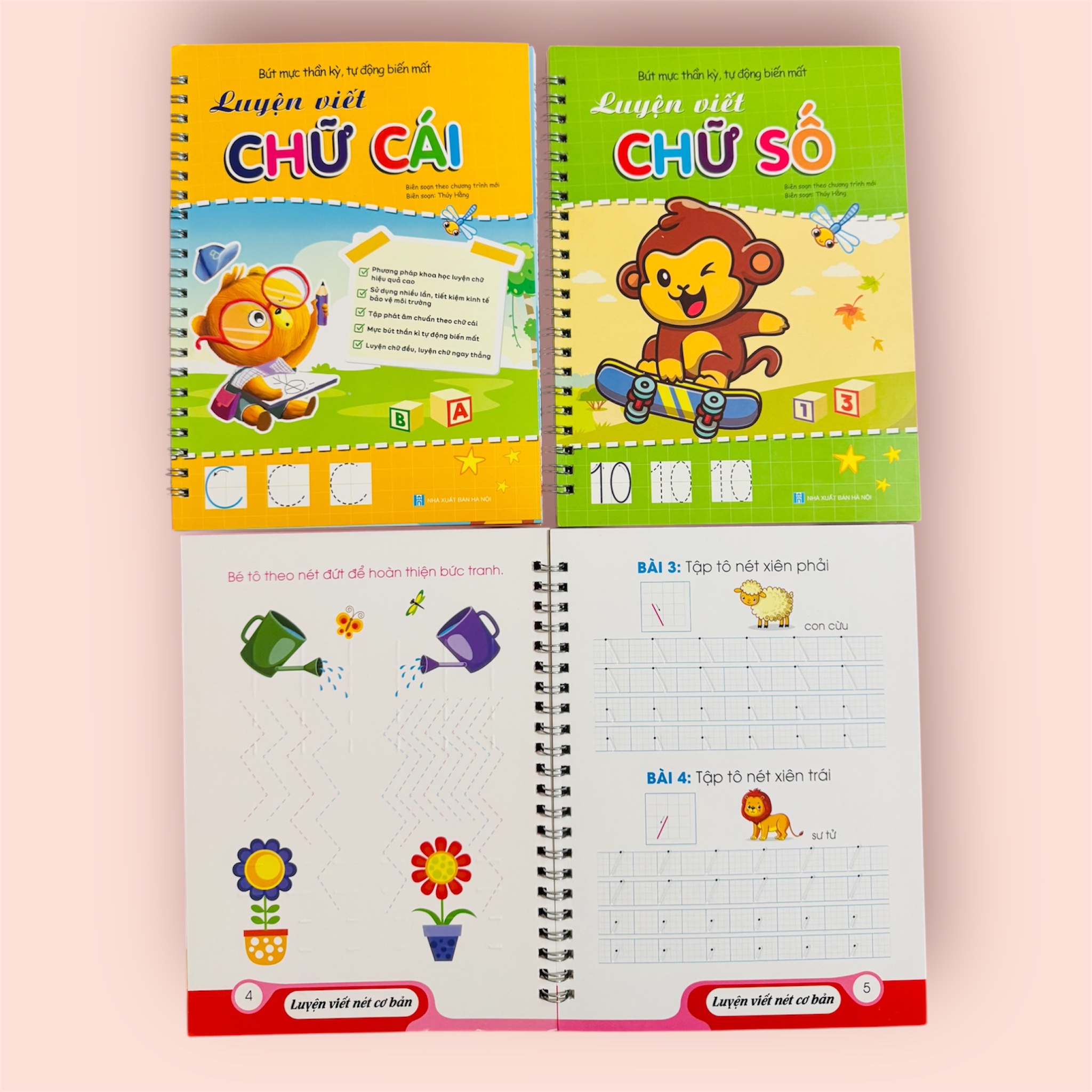 Sách- Combo 3 cuốn Sách Tô bay Luyện viết Bút mực Thần kỳ Tự động biến mất (Nét cơ bản, Chữ cái, Chữ số)