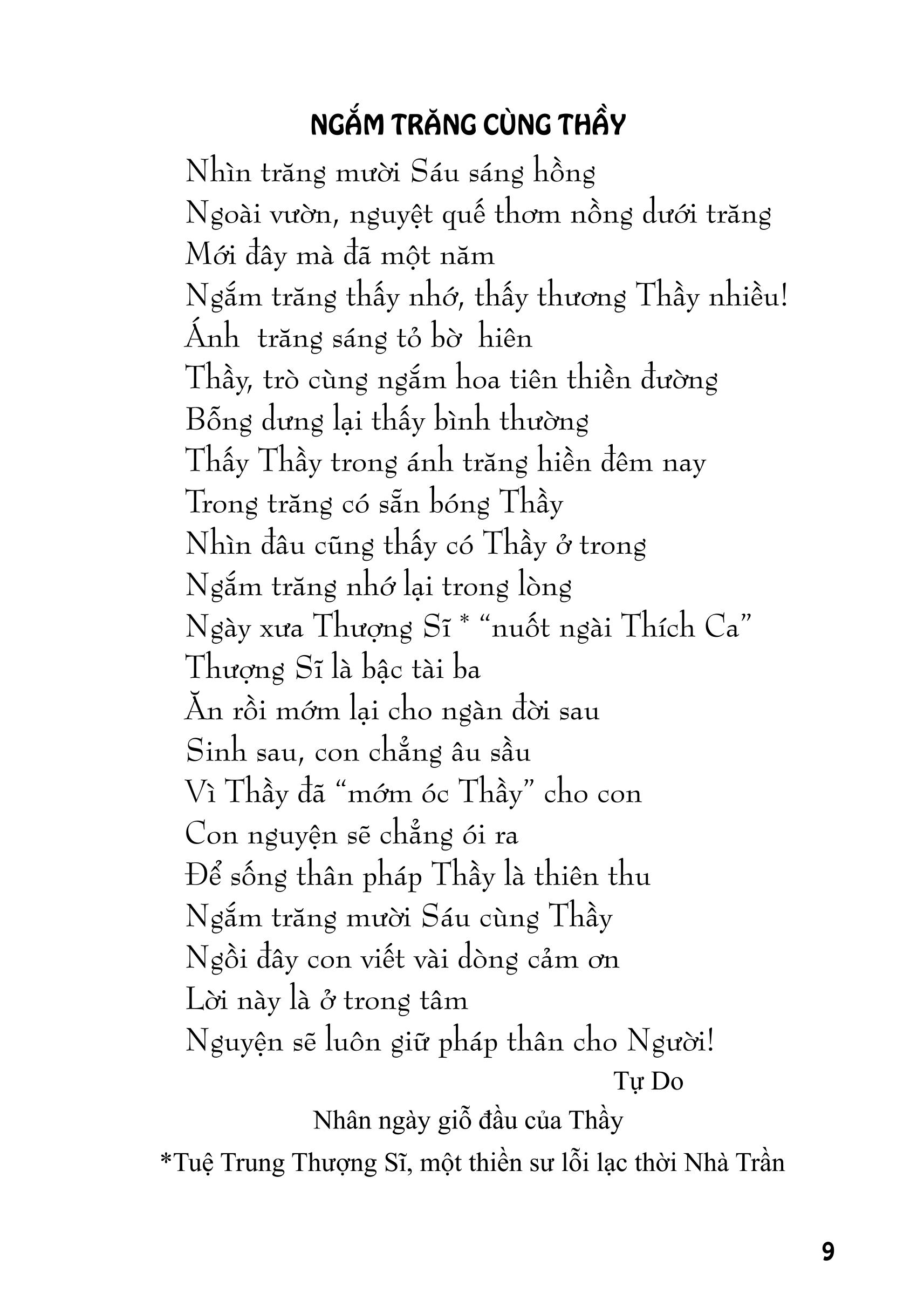 Tập Thơ Linh Hồn Trở Lại - Tự Do