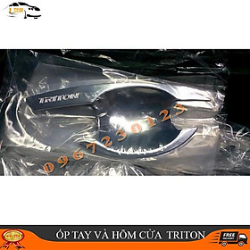 Ốp tay va hõm cửa theo xe triton 8 chi tiết new