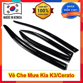 Vè Che Mưa Dành Cho Xe Kia K3, Cerato 2016 2017 2018, Màu Đen Bộ 4 Vè