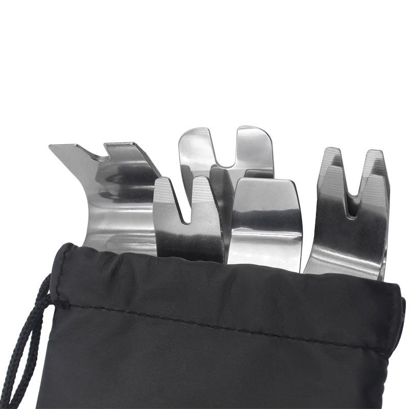 Set 6 công cụ bằng kim loại tháo gỡ đồ nội thất ô tô, táp lô, tháo cần số, tháo vô lăng xe hơi xịn