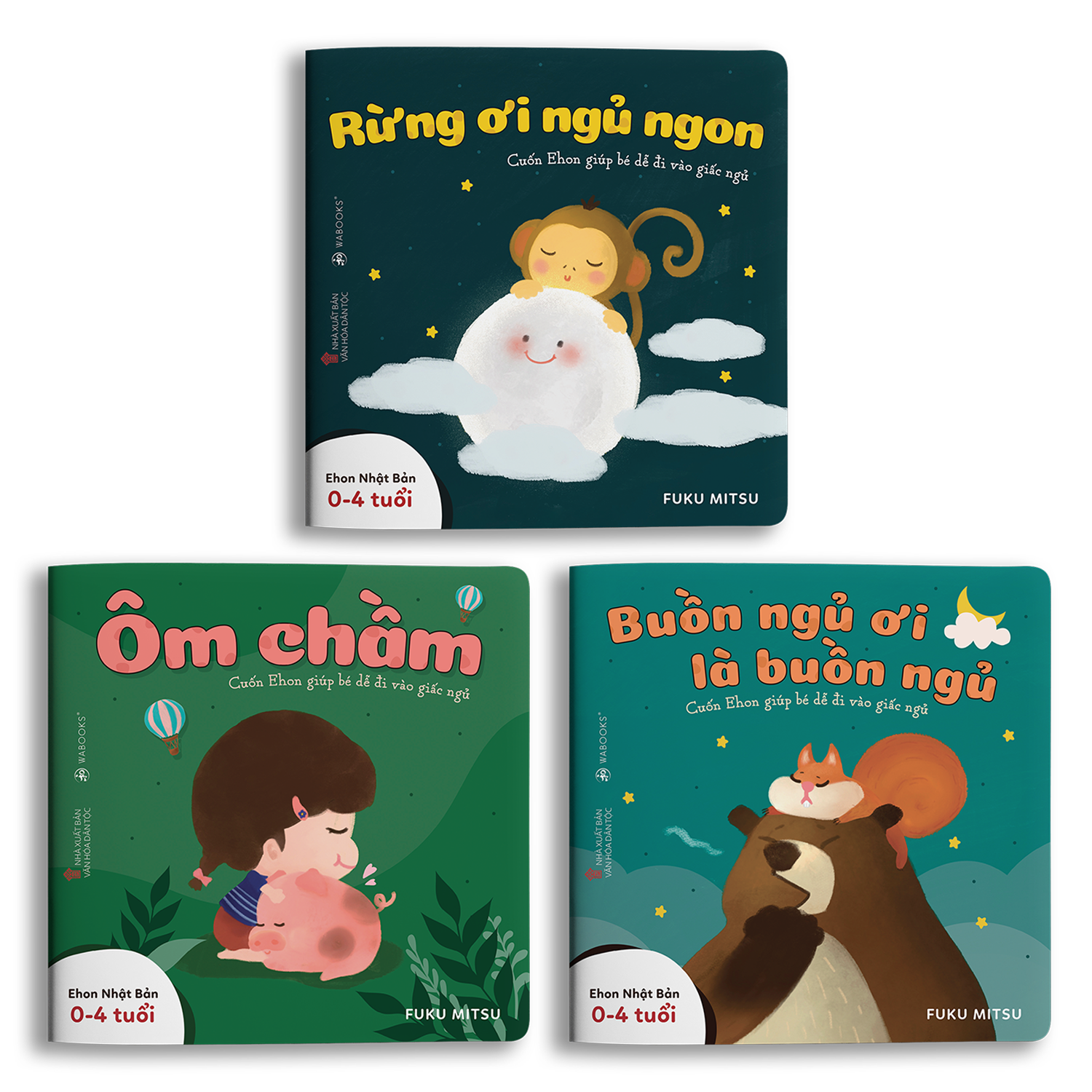 Sách Ehon - Combo 9 cuốn Moi moi, Cảm ơn con, Buồn ngủ - Cho bé từ 0-2 tuổi