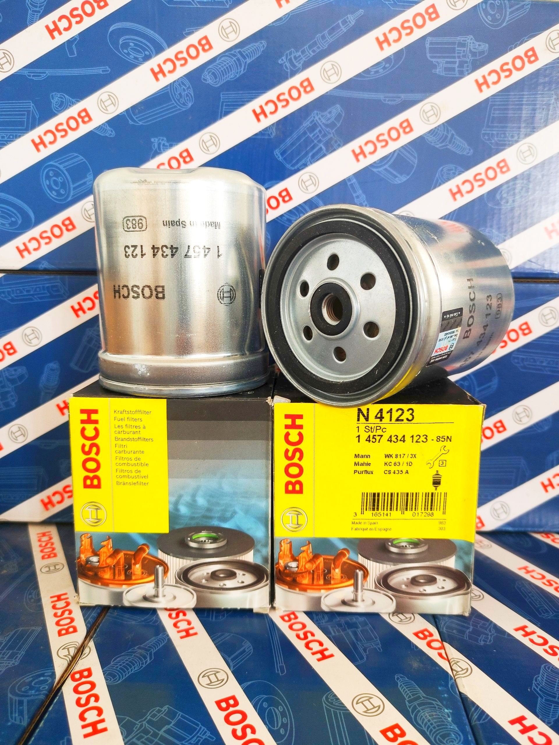 Lọc Nhiên Liệu Mercedes MB100 MB140 (Merc Tròn) Ssangyong Korando Musso Diesel/Máy Dầu - Bosch N4123