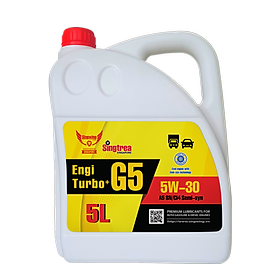 Dầu nhớt nhập khẩu Singtrea Engi Turbo+ G5 5w-30 SN/CI4 Semi-Synthetic 5L dành cho xe ô tô