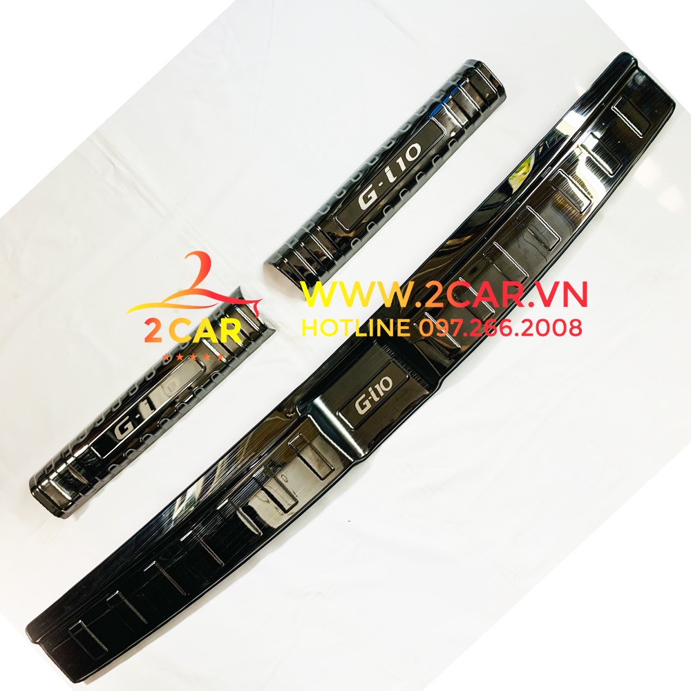 Ốp chống trầy cốp trong, ngoài xe Hyundai Grand i10 2021-2022, vân Titan cao cấp