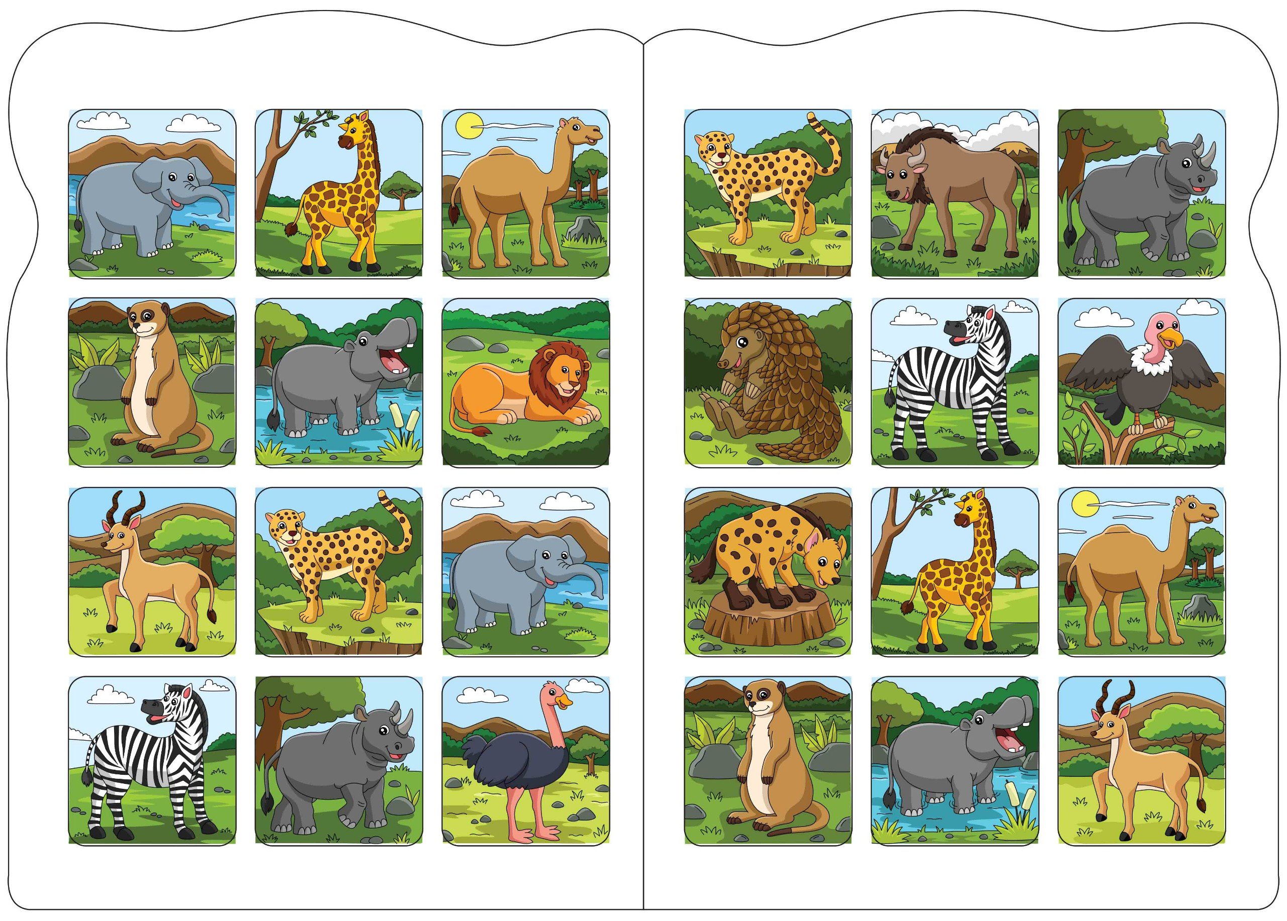 Bé tô màu: Khám phá Châu Phi hoang dã (20+ hình dán sticker)