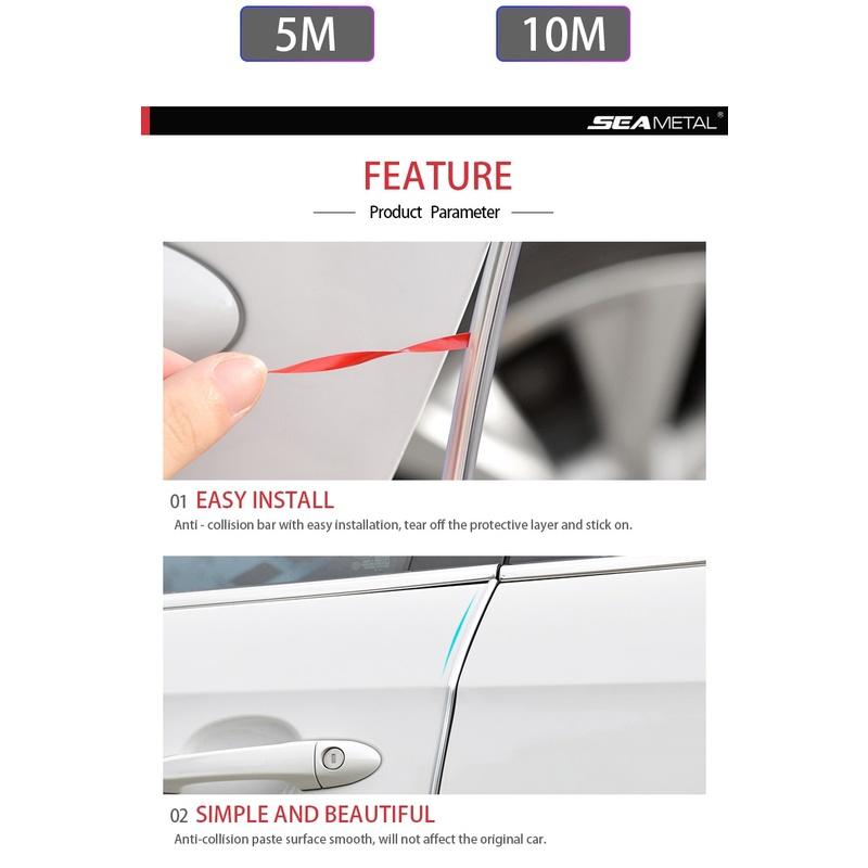 10 Mét Xe Cạnh Cửa Bảo Vệ Đa Năng Tự Động Chống Trầy Xước Dây Ô Tô Chống Xước Cho Không Khí Đầu Ra cửa Hood