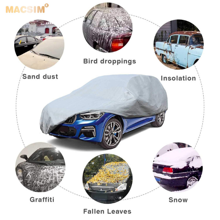 Bạt phủ ô tô chất liệu vải không dệt cao cấp thương hiệu MACSIM dành cho Audi A4 màu ghi - bạt phủ trong nhà và ngoài trời