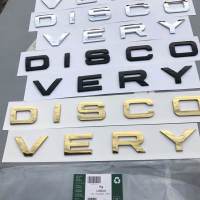 Decal Tem Chữ Discovery 3D Dán Trang Trí Ô Tô Màu Vàng AZONE