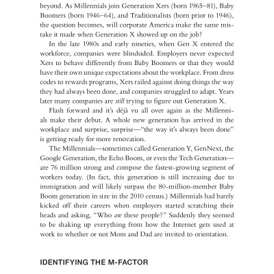 The M-Factor: How the Millennial Generation Is Rocking the Workplace