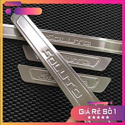 Ốp chống xước bậc lên xuống cửa xe, nẹp bậc cửa xe ô tô mẫu inox dành cho KIA SOLUTO 2019-2020-2021