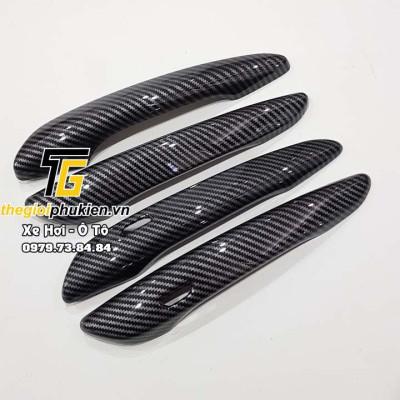 Combo bộ ốp tay nắm cửa vân Carbon và hõm cửa 3M xe Mazda 3 2020