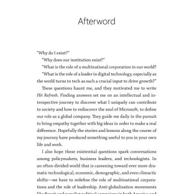 HIT REFRESH: THE QUEST TO REDISCOVER MICROSOFT’S SOUL AND IMAGINE A BETTER FUTURE FOR EVERYONE