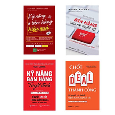 Combo 4 cuốn :  Chốt DEAL Thành Công + Kỹ Năng Bán Hàng Tuyệt Đỉnh + Bán Hàng Thời Kỹ Thuật Số  + Kỹ Năng Bán Hàng Hiệu Quả