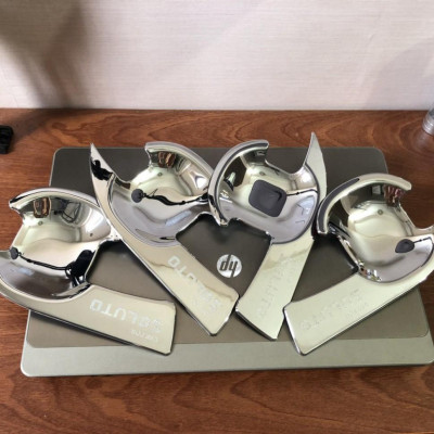 Bộ ốp hõm cửa mạ crom cao cấp dành cho xe KIA SOLUTO 2019-2020-2021: 