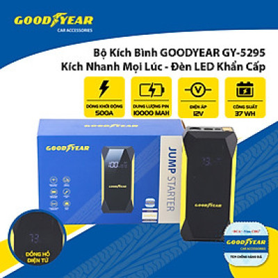 Bộ Kích Bình Cho Xe Hơi 500A GOODYEAR GY-5295 Đa Chức Năng Sạc Dự Phòng 10000mAh Đèn LED Khẩn Cấp - Nhập Khẩu Chính Hãng