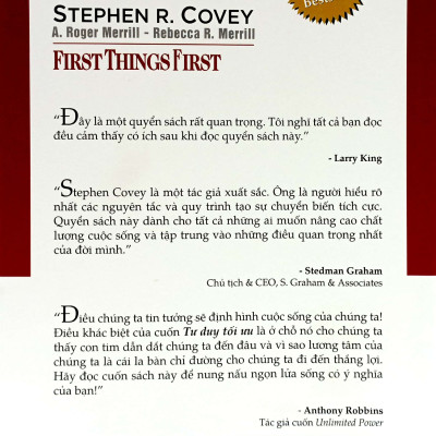 Tư Duy Tối Ưu - First Things First (Bìa Mềm) - FN218