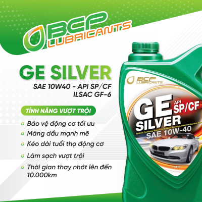Dầu Nhớt Ô Tô BCP GE SILVER SAE 10W40 - API SP/CF 4 Lít Nhập Khẩu Thái Lan - Dầu Nhớt Động Cơ Xăng/Dầu