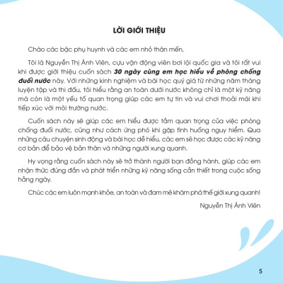 Sách - 30 Ngày Cùng Em Học Hiểu Về - Phòng Chống Đuối Nước