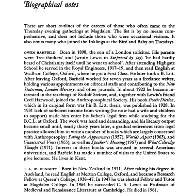 The Inklings: C. S. Lewis, J. R. R. Tolkien And Their Friends