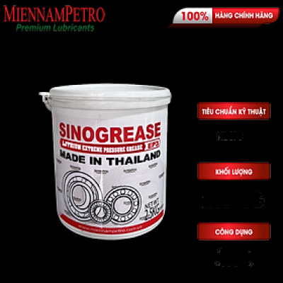 Mỡ Bôi Trơn MiennamPetro Sinogrease EP3 NLGI 3 2,5KG Bảo Vệ Ô Tô Công Nghiệp Cao Cấp