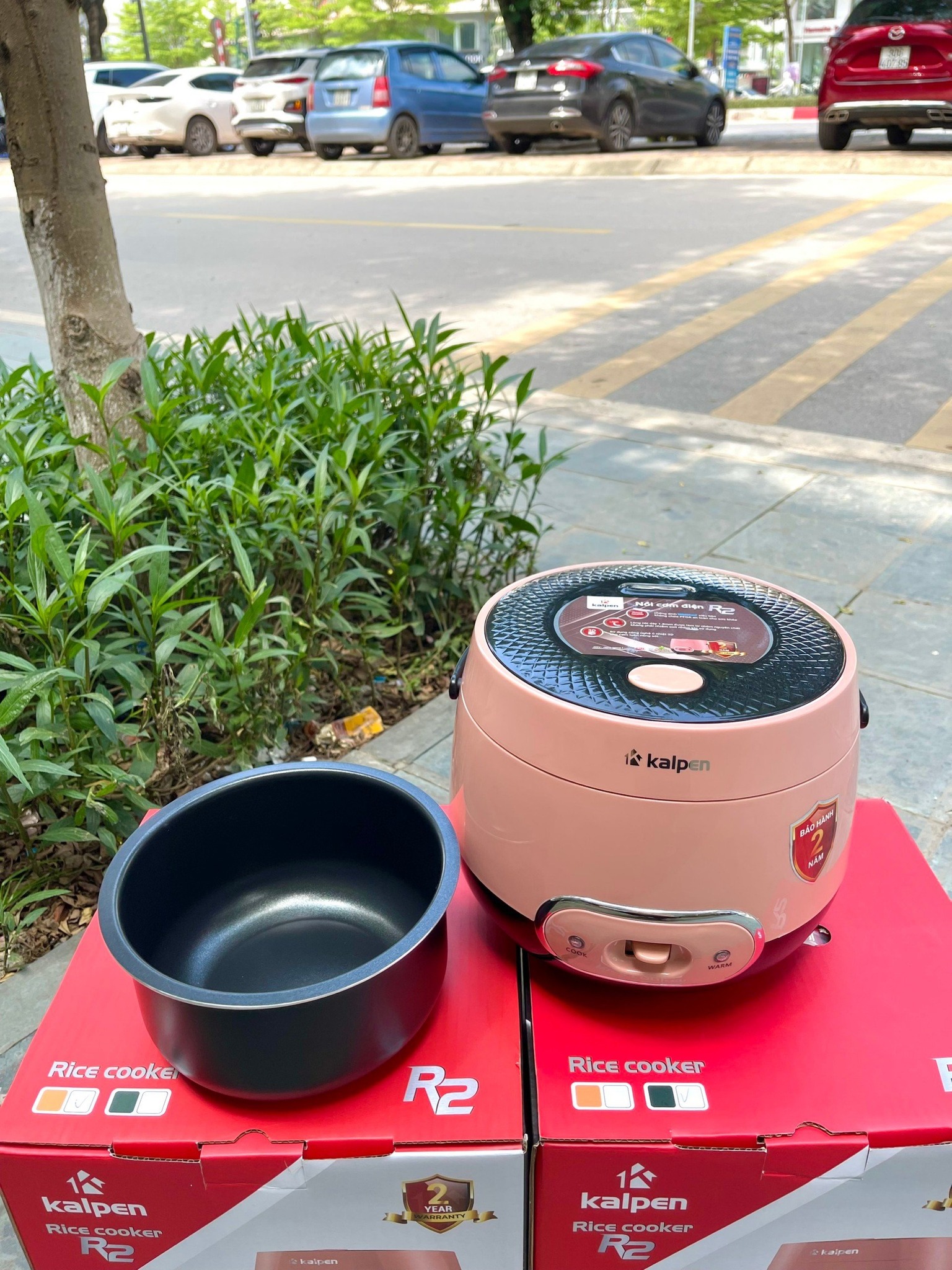Nồi Cơm Điện Nắp Gài Ủ Ấm 3D Cao Cấp Kalpen R2, Dung Tích 1.2L, Chống Dính Whitford, Quai Xách Tiện Lợi, Thương Hiệu Đức - Hàng chính hãng