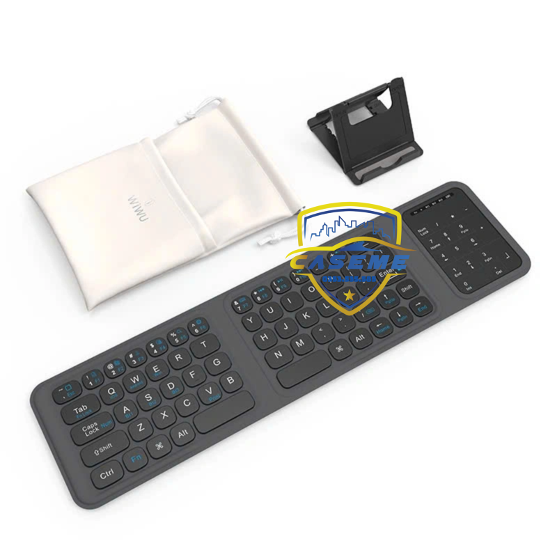 Bàn Phím Bluetooth Gập Gọn hiệu Wi WU FMK-05 – Kết Nối Nhanh V5.2, Kèm Túi Đựng & Giá Đỡ, Pin 40 Giờ – Hàng Chính Hãng