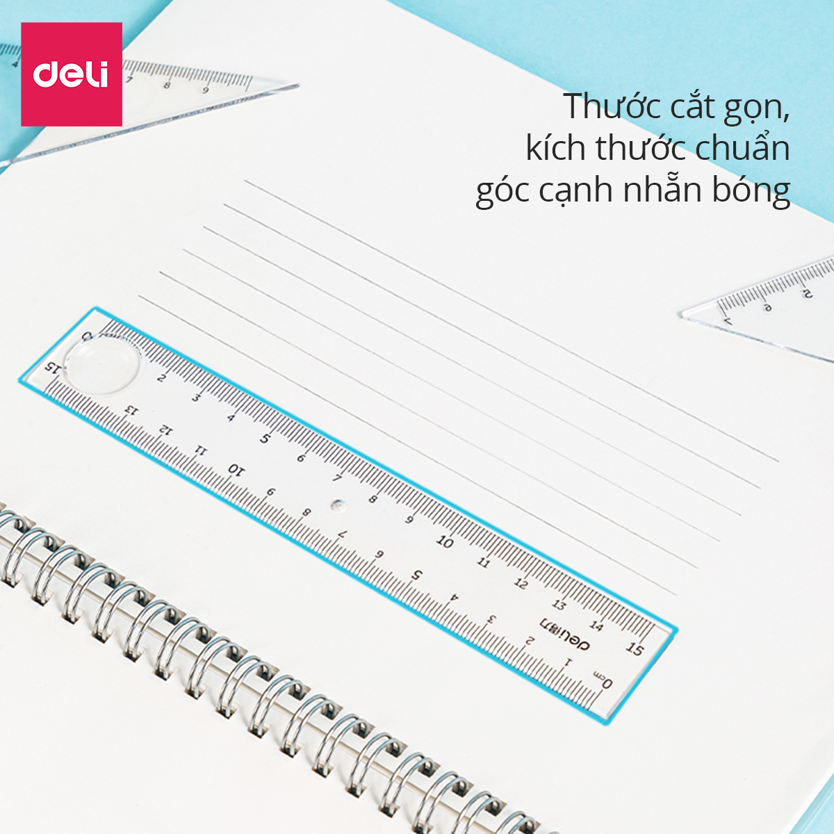 Bộ thước kẻ, thước đo độ, eke học sinh - Bộ dụng cụ học tập 4 chiếc - 79529