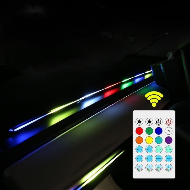 Dây Đèn Led Ambient Light RGB suối chảy 5V Cổng USB Trang Trí Nội Thất Xe Hơi Kèm Điều Khiển Từ Xa