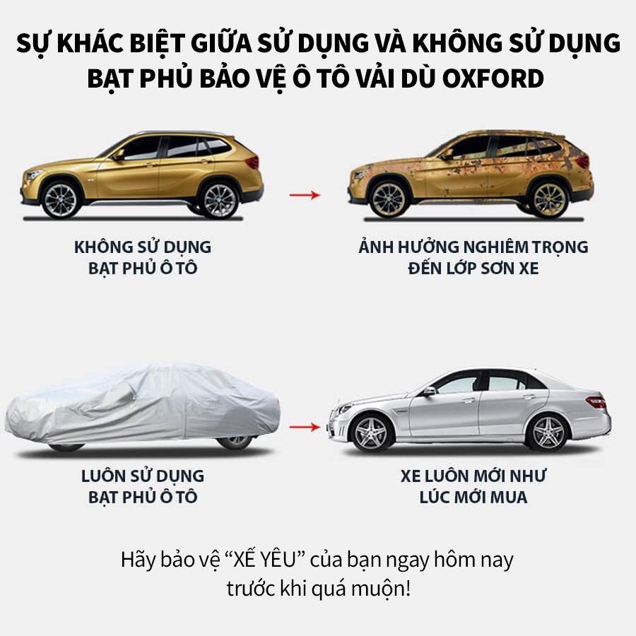 Bạt phủ xe ô tô Chevrolet Spark chất liệu vải dù oxford cao cấp, áo trùm xe ô tô 5 chỗ chevrolet , bạc phủ