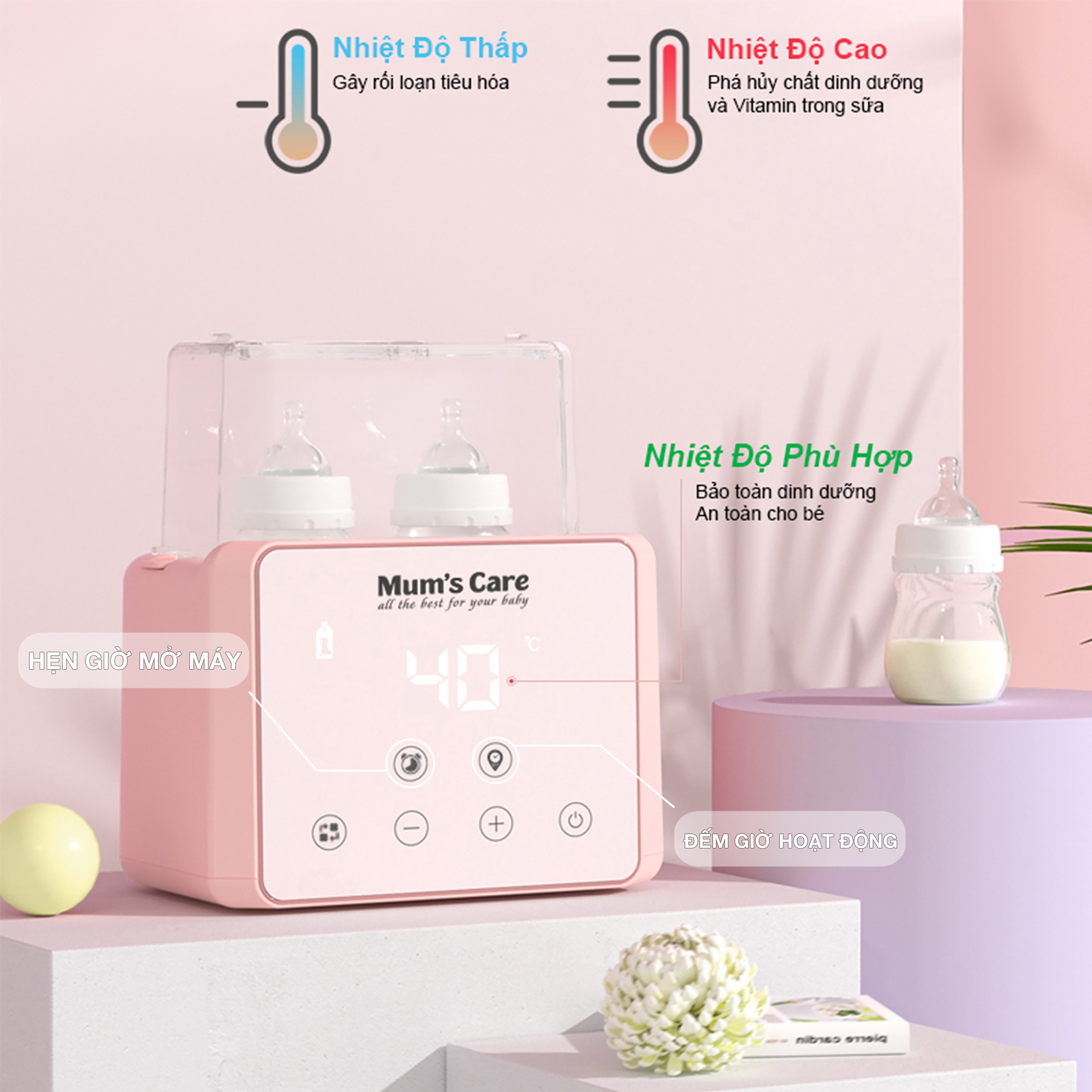 Máy Hâm Sữa - Tiệt Trùng Bình Sữa Đa Năng Mum