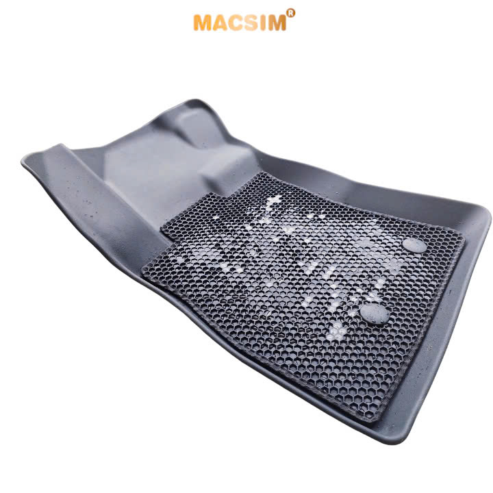 Thảm ô tô sd1 2 lớp dạng lưới lục giác Mazda 3 màu đen - bề mặt cao su siêu sạch - Macsim