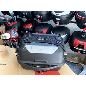 Thùng Givi E43NTL_ADV, thùng đủ phụ kiện (đế, lưới ràng, nút ràng, tựa lưng, đệm chống xốc)