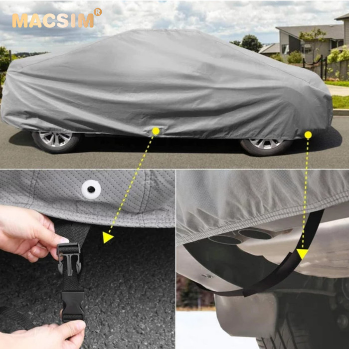 Bạt phủ ô tô chất liệu vải không dệt 3 lớp cao cấp thương hiệu MACSIM cho xe ô tô Mazda CX3 - màu ghi