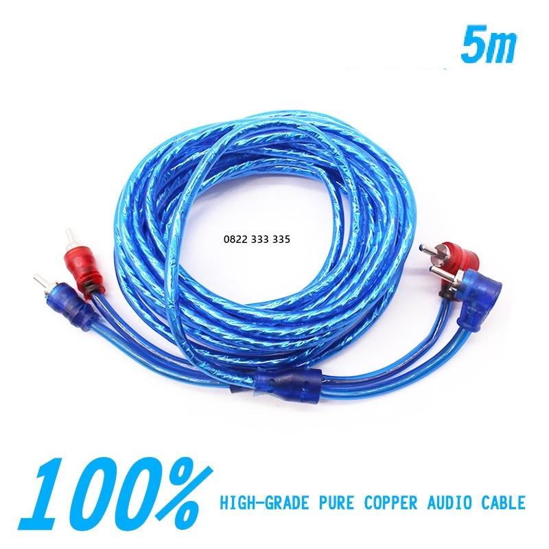 Dây AV Loa Sub Kèm lineout Cắt Tần Dây Cáp Âm Thanh Khuếch Đại RCA 5M Cao Cấp Lõi Đồng Có Giấy Bạc Chống Nhiễu