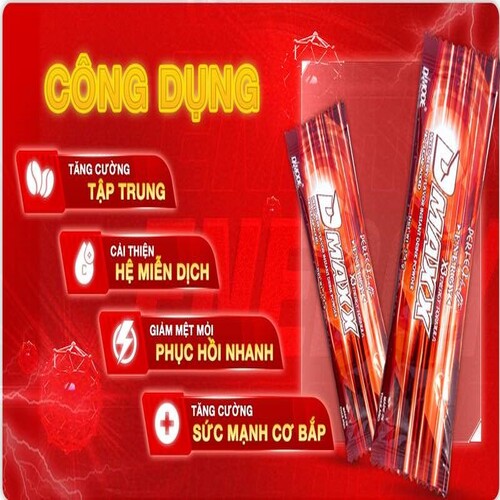DMAXX thức uống bổ sung vitamin năng lượng không đường DAMODE 18 gói dùng thử màu đỏ