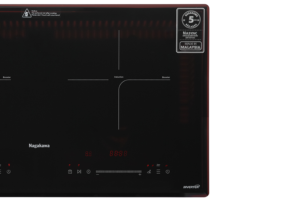 Bếp điện từ đôi lắp âm Nagakawa NK2C08MS - Hàng chính hãng