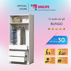 Tủ áo quần gỗ MDF cao cấp SMLIFE Bungo
