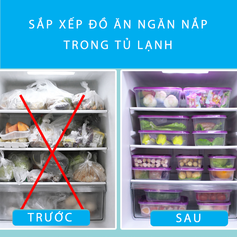Bộ 6 hộp thủy tinh hình tròn và chữ nhật 370 ml+ 400 ml-CCR4L36