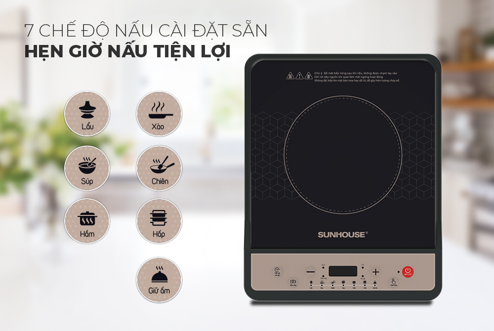 Bếp từ đơn Sunhouse SHD6160 - Hàng chính hãng, giá tốt, bảo hành 12 tháng