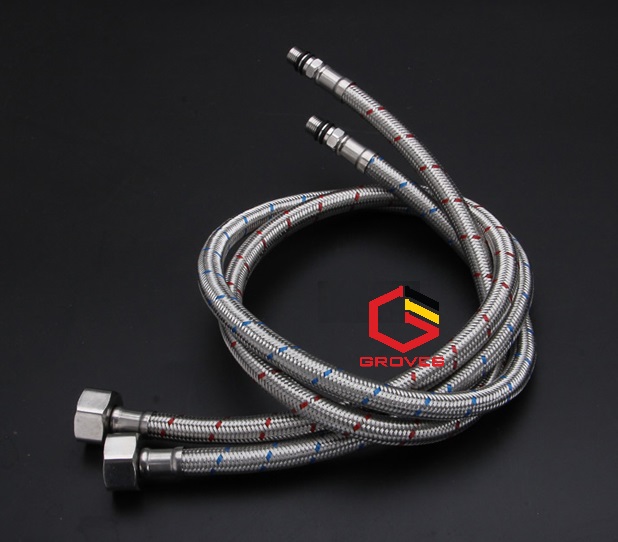 Vòi rửa mặt mạ vàng bọc sứ hoa văn thân thấp 20 cm nhập khẩu chính hãng GROVES GR053