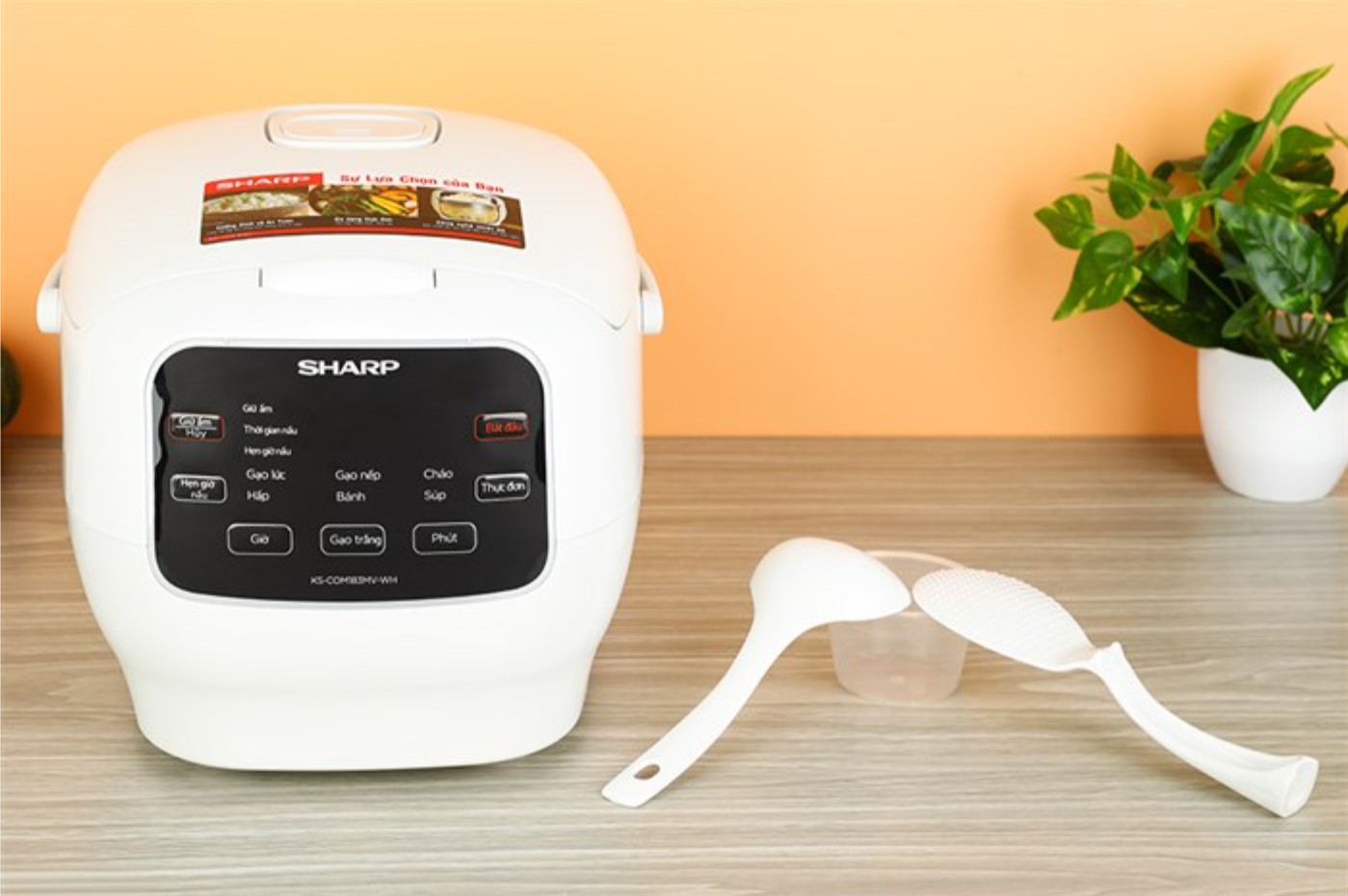 Nồi cơm điện tử Sharp 1.8 lít KS-COM183MV-WH - Hàng chính hãng