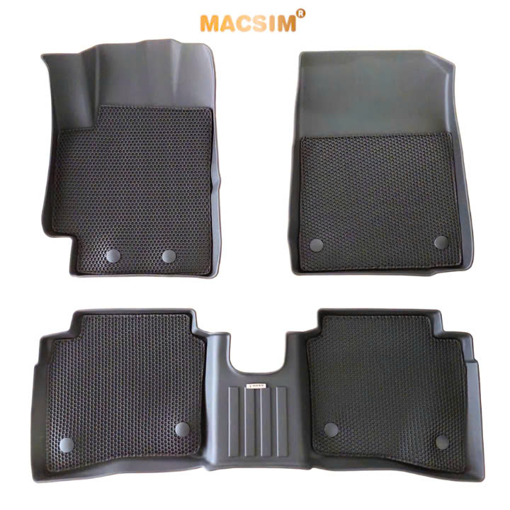 Thảm ô tô sd3 2 lớp dạng lưới lục giác Hyundai Accent 2024+ màu đen - bề mặt cao su siêu sạch - Macsim